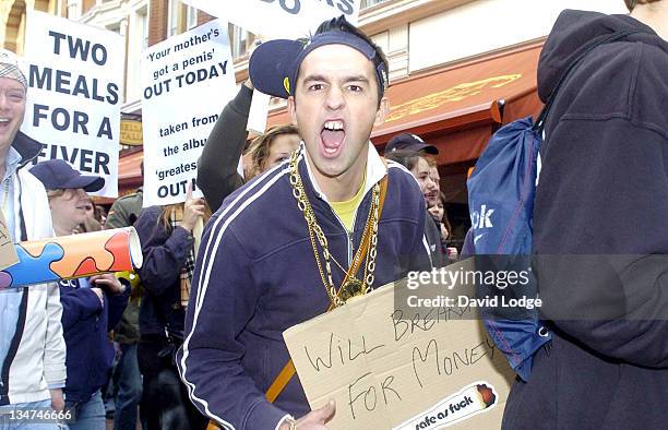 Goldie Lookin' Chain Fans during Goldie Looking Chain Lead a "Chav" March and Rally to Promote their New Single at Leicester Square in London, Great...