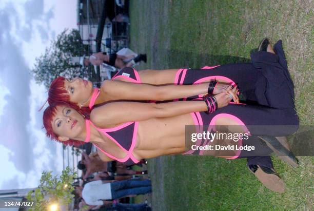 Cheeky Girls during 2004 Big Gay Out - Show at Finsbury Park in London, Great Britain.