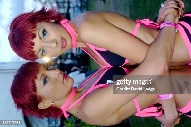 Cheeky Girls during 2004 Big Gay Out - Show at Finsbury Park in London, Great Britain.