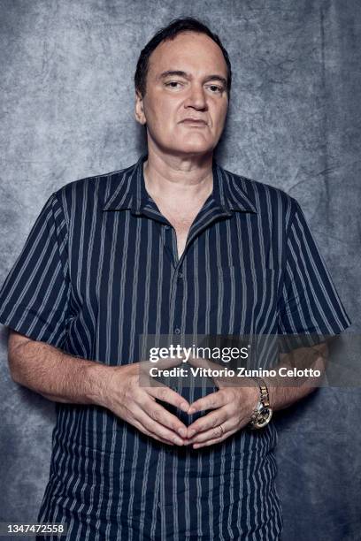 Quentin Tarantino poses for the photographer during the 16th Rome Film Festival on October 19, 2021 in Rome, Italy.