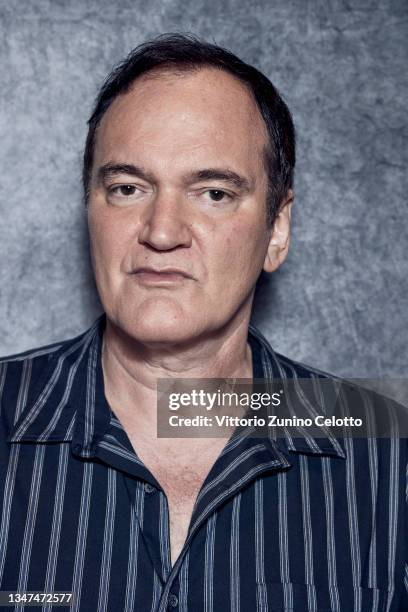 Quentin Tarantino poses for the photographer during the 16th Rome Film Festival on October 19, 2021 in Rome, Italy.