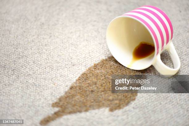 coffee on carpet - damaged carpet stock pictures, royalty-free photos & images