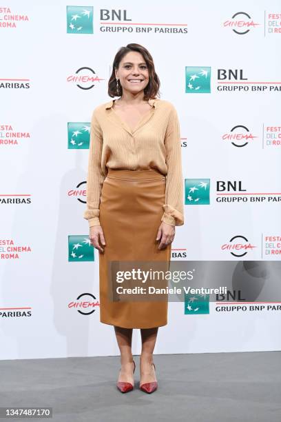 Antonia Truppo attends the photocall of the movie "Crazy For Football" during the 16th Rome Film Fest 2021 on October 19, 2021 in Rome, Italy.