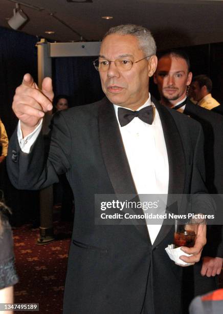 Secretary of State Colin L Powell attends the 2003 White House Correspondents Dinner at the Washington Hilton Hotel, Washington DC, April 26, 2003.
