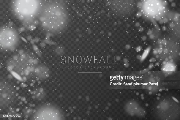 weihnachtsschnee. fallende schneeflocken auf transparentem hintergrund. schneefall. - schnee stock-grafiken, -clipart, -cartoons und -symbole