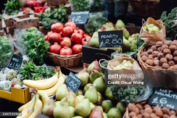 organic vegetables at farmer's market for sale - walnut farm stock pictures, royalty-free photos & images
