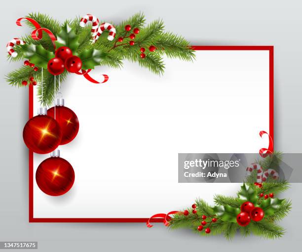 illustrations, cliparts, dessins animés et icônes de frontière de noël - collier de fleurs