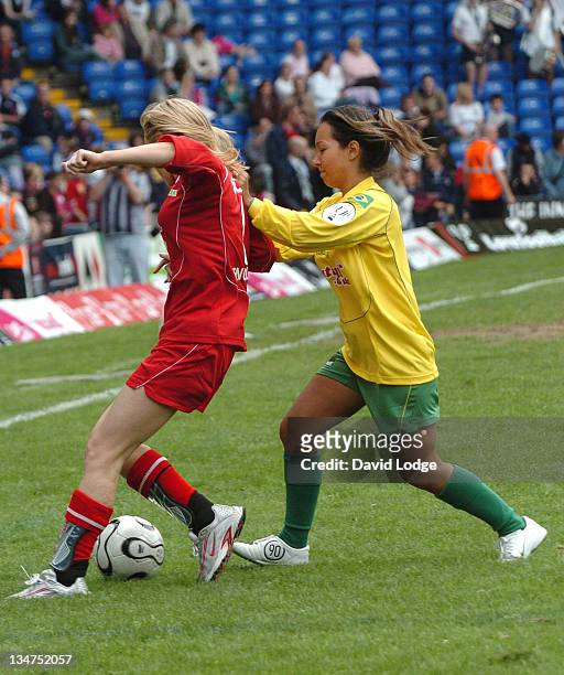 Michelle and Donatella during Soccer Six at Birmingham City Football Club - May 14, 2006 at St Andrews Stadium in Birmingham, Great Britain.