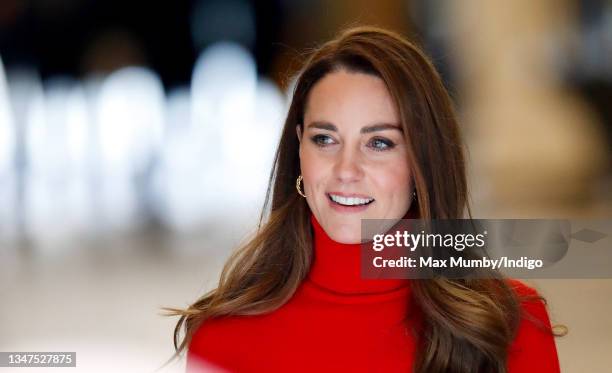 Catherine, Duchess of Cambridge departs after delivering the keynote speech at an event hosted by the Forward Trust to launch the charity's 'Taking...