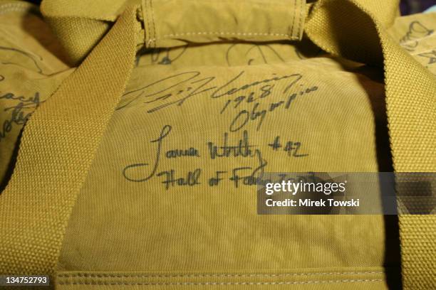 Gift bags with celebrities' signatures during 1st Annual The Billies Awards honoring women in sports; featuring gift bags by Klein Creative...