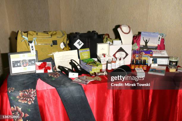 Klein Creative's gift bag items during 1st Annual The Billies Awards honoring women in sports; featuring gift bags by Klein Creative Communications...