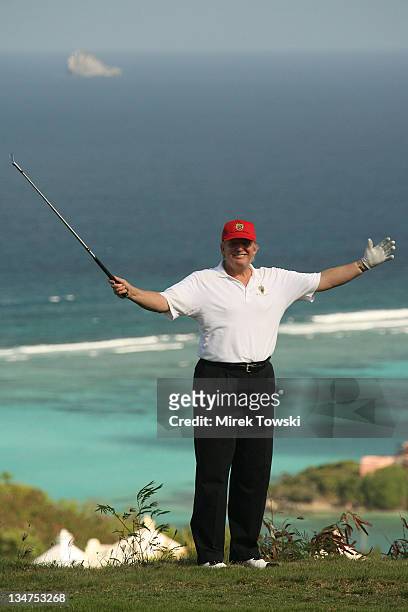 Donald Trump during Donald Trump Million Dollar Invitational 54 Hole Golf Tournament: Day 4 at Raffles Resort in Canouan Island, Saint Vincent and...