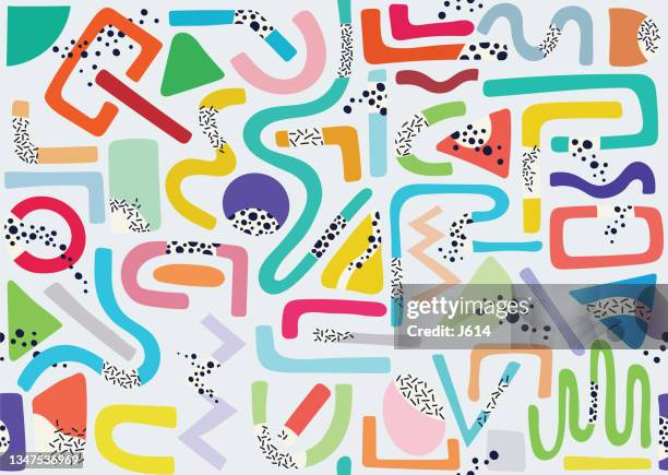 seamless colorful scribble pattern - curiosity abstract stock illustrations