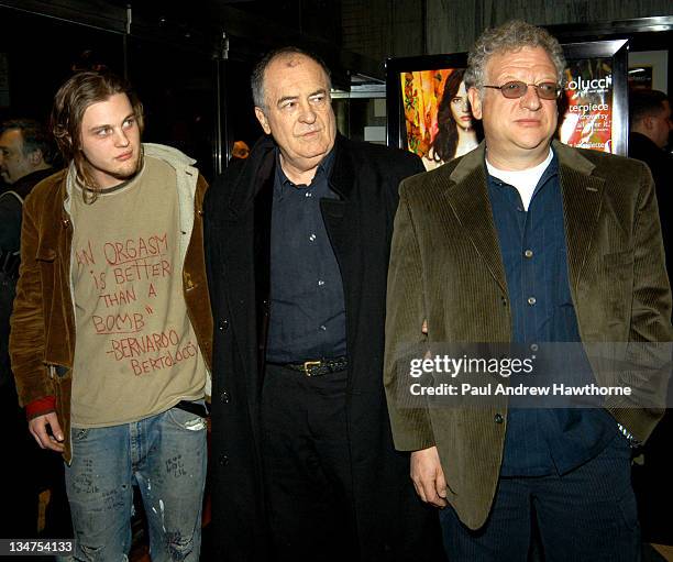 Michael Pitt, Bernardo Bertolucci, Director and Jeremy Thomas, Producer