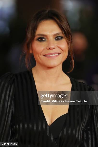 Antonia Truppo attends the red carpet of the movie "Crazy For Football" during the 16th Rome Film Fest 2021 on October 19, 2021 in Rome, Italy.