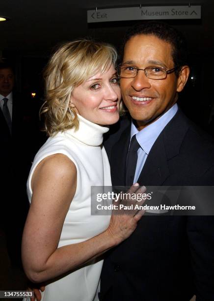 Hilary Quinlan and Bryant Gumbel during Elizabeth Glaser Pediatric AIDS Foundation's An Evening at the Guggenheim at Guggenheim Museum in New York...