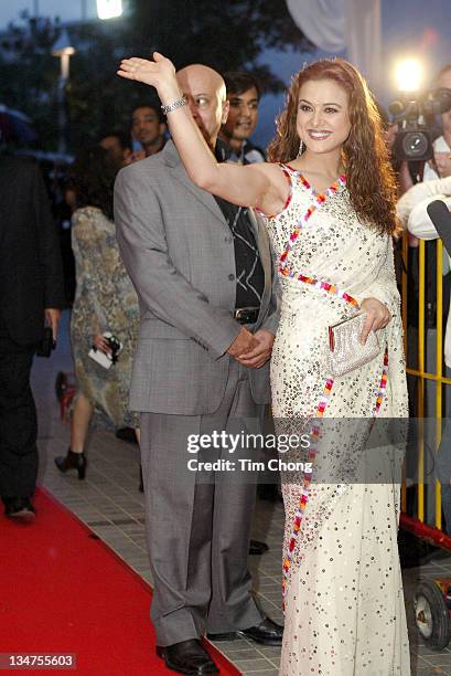 Preity Zinta during IIFA Bollywood Awards 2004 - Arrivals at Indoor Stadium in Singapore, SGP, Singapore.