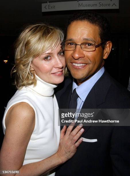 Hilary Quinlan and Bryant Gumbel during Elizabeth Glaser Pediatric AIDS Foundation's An Evening at the Guggenheim at Guggenheim Museum in New York...