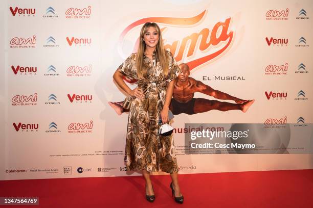 Singer Gisela Llado attends the inauguration of Fama El Musical at Teatre Apolo on October 19, 2021 in Barcelona, Spain.