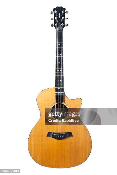 high-end acoustic guitar - acoustic guitar stock pictures, royalty-free photos & images