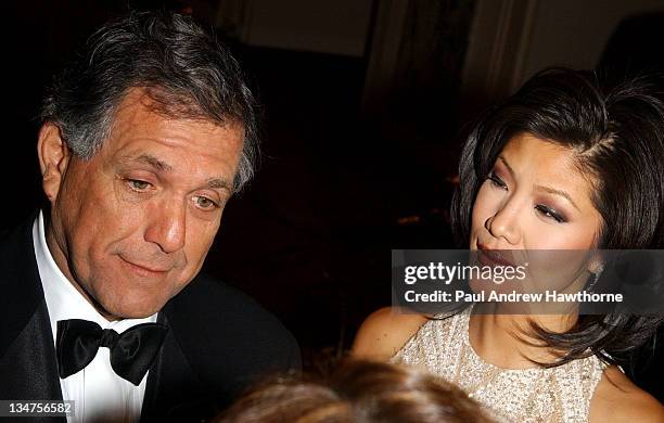 And President Les Moonves and Julie Chen during International Radio and Television Society Foundation 2004 Gold Medal Dinner at Waldorf Astoria in...