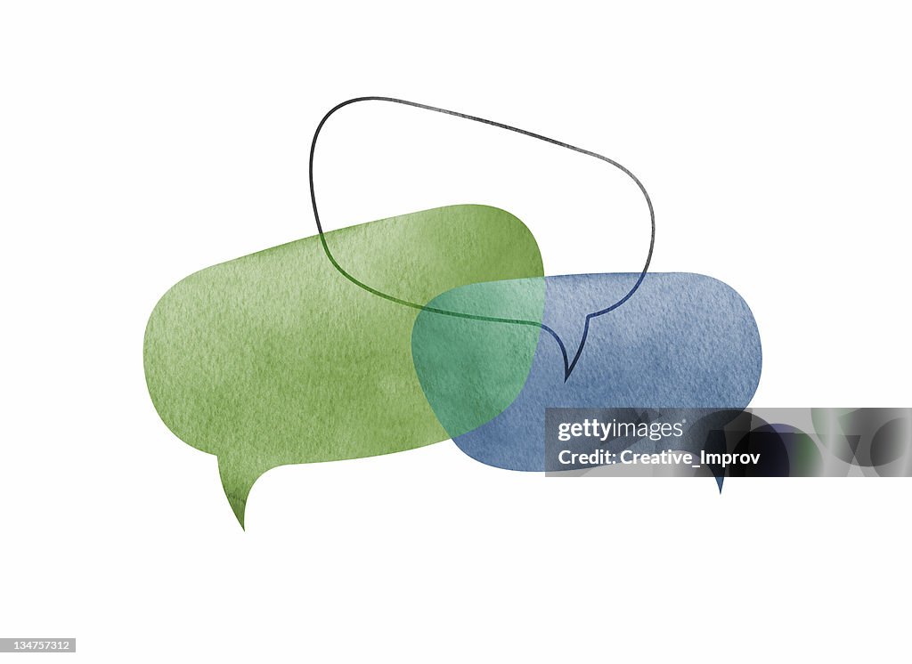 Three Speech Bubbles Overlapping
