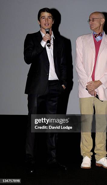 Josh Hartnett and author James Ellroy during 32nd Deauville Film Festival - "The Black Dahlia" - Premiere at Deauville Film Festival in Deauville,...