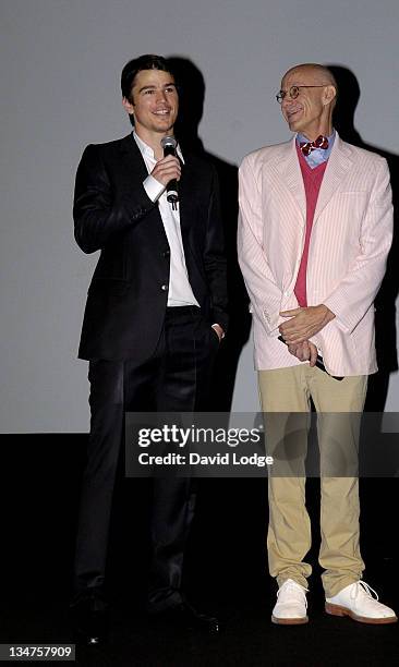 Josh Hartnett and author James Ellroy during 32nd Deauville Film Festival - "The Black Dahlia" - Premiere at Deauville Film Festival in Deauville,...