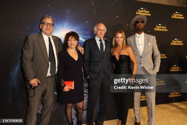 Jeff Garlin, Susie Essman, Larry David, Cheryl Hines, and J.B. Smoove attend the premiere of HBO's "Curb Your Enthusiasm" at Paramount Pictures...