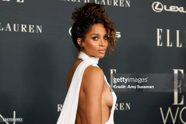 Ciara attends the 27th Annual ELLE Women in Hollywood Celebration at Dolby Terrace at the Academy Museum of Motion Pictures on October 19, 2021 in...