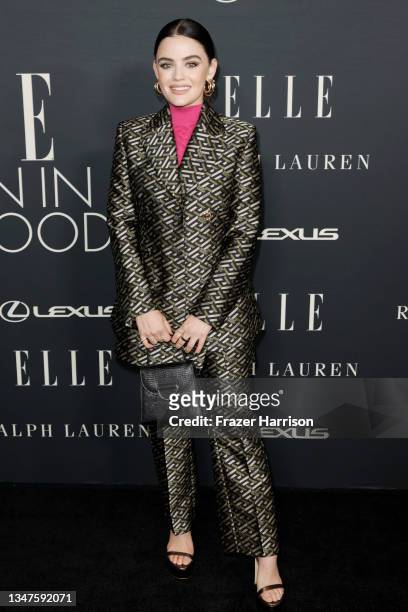 Lucy Hale attends ELLE's 27th Annual Women In Hollywood Celebration, presented by Ralph Lauren and Lexus, at Academy Museum of Motion Pictures on...