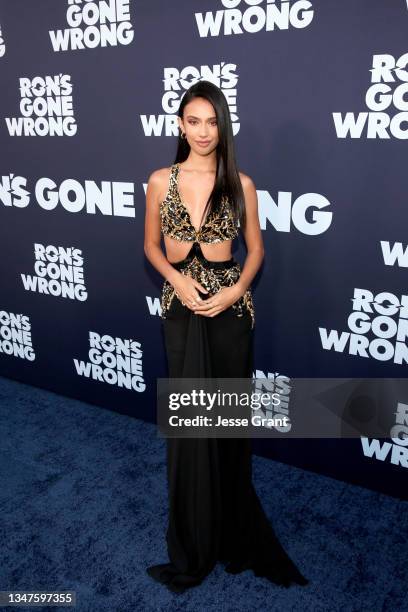 Kylie Cantrall arrives at the U.S. Premiere of Ron's Gone Wrong at El Capitan Theatre on October 19, 2021 in Hollywood, California.