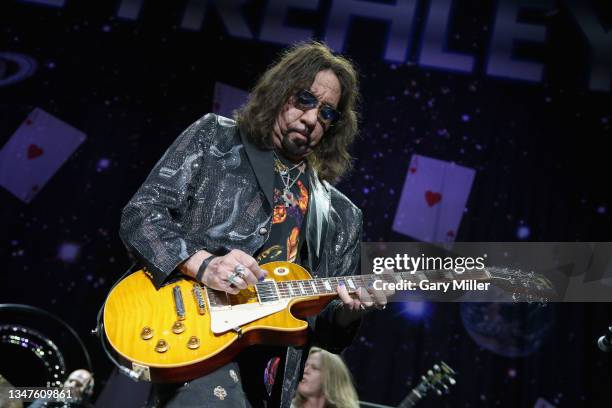 Ace Frehley performs in concert opening for Alice Cooper at HEB Center on October 19, 2021 in Cedar Park, Texas.