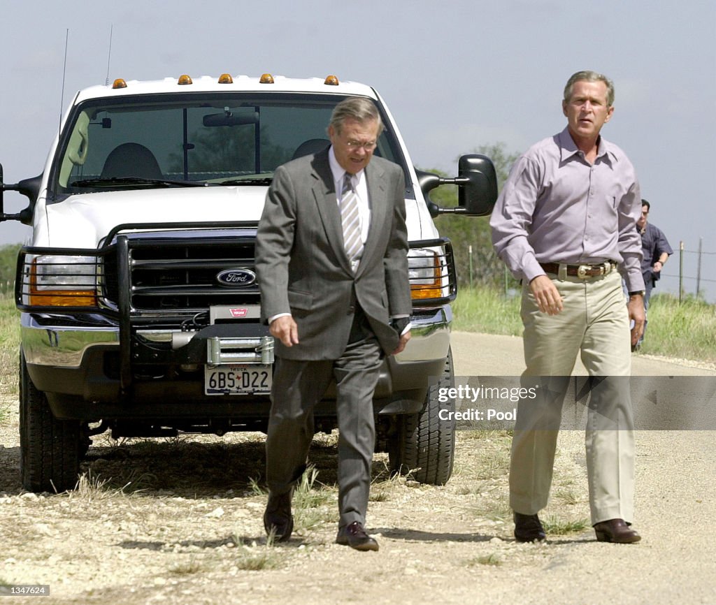 President Bush Holds News Conference In Texas