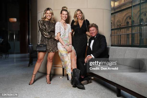 Gabriella Power, Christian Wilkins, Nicola Dale and Richard Wilkins pose at Glass Brasserie on October 20, 2021 in Sydney, Australia. Restaurants and...