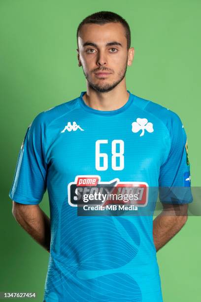 Headshot of Nikolaos Christogeorgos during the Panathinaikos photocall on September 9, 2021 in Athens, Greece.