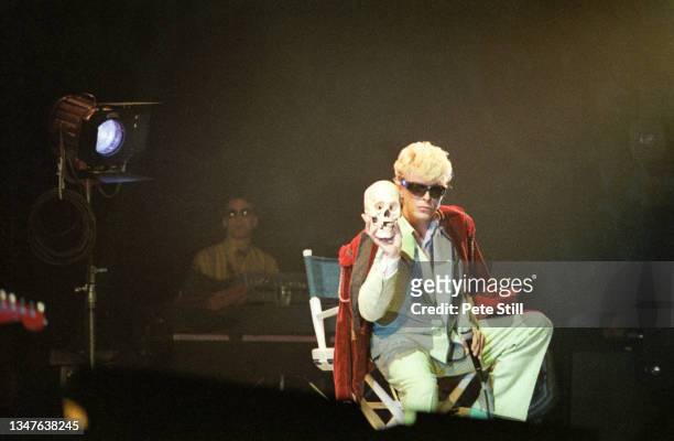 David Bowie performs on stage at Wembley Arena on his 'Serious Moonlight' tour, on June 2nd, 1983 in London, England.