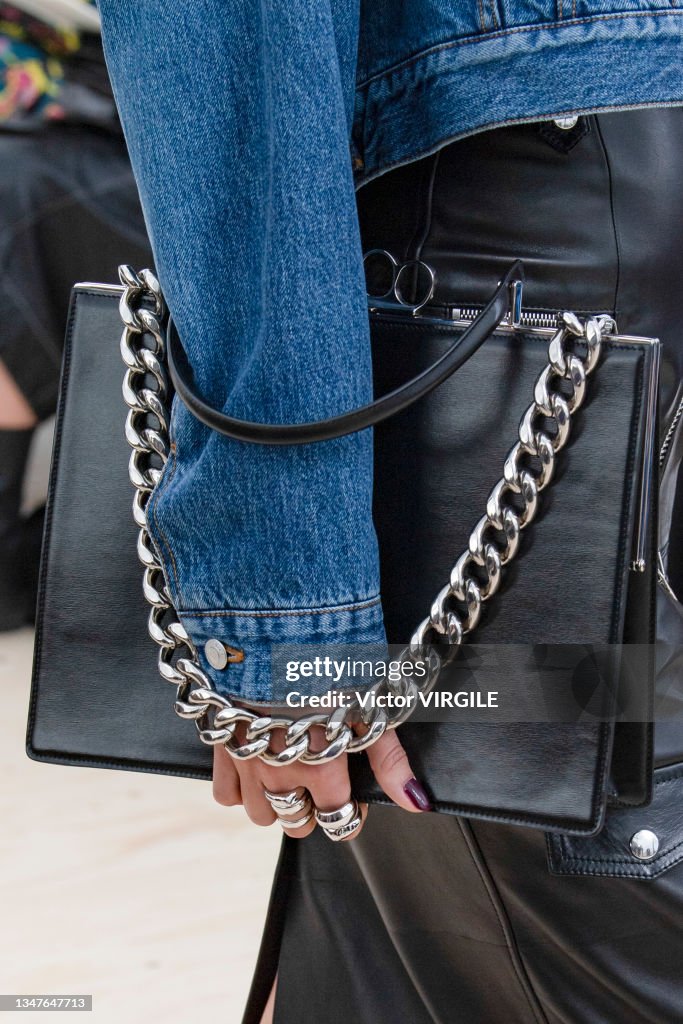 A model walks the runway during the Alexander McQueen Ready to
