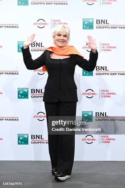 Caterina Caselli attends the photocall of the movie "Caterina Caselli - Una Vita, Cento Vite" during the 16th Rome Film Fest 2021 on October 20, 2021...