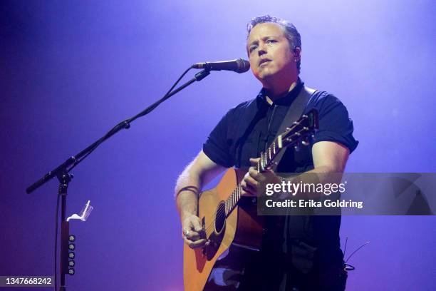 Jason Isbell performs at Ryman Auditorium on October 19, 2021 in Nashville, Tennessee.