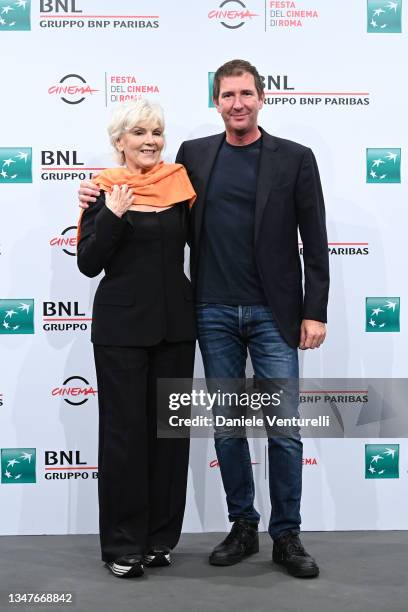 Caterina Caselli and Filippo Sugar attend the photocall of the movie "Caterina Caselli - Una Vita, Cento Vite" during the 16th Rome Film Fest 2021 on...