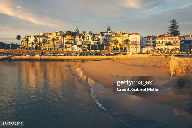sunrise by the bay in cascais lisbon - cascais portugal stock pictures, royalty-free photos & images