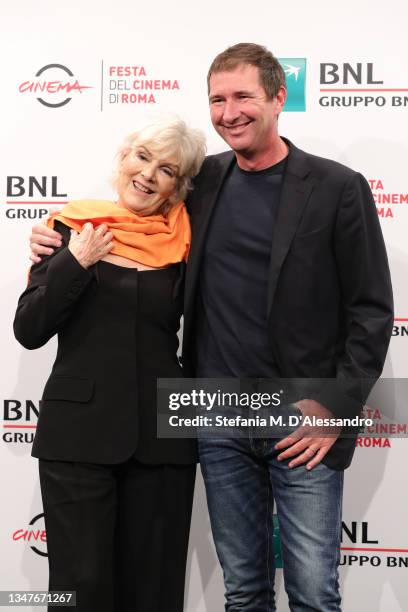 Caterina Caselli and Filippo Sugar attend the photocall of the movie "Caterina Caselli - Una Vita, Cento Vite" during the 16th Rome Film Fest 2021 on...