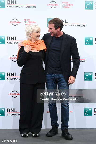 Caterina Caselli and Filippo Sugar attend the photocall of the movie "Caterina Caselli - Una Vita, Cento Vite" during the 16th Rome Film Fest 2021 on...