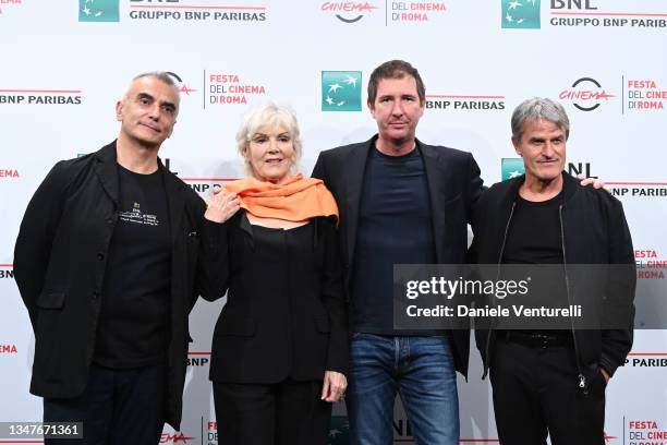 Pasquale Plastino, Caterina Caselli, Filippo Sugar and director Renato De Maria attend the photocall of the movie "Caterina Caselli - Una Vita, Cento...