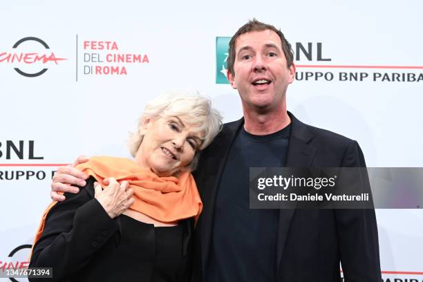 Caterina Caselli and Filippo Sugar attend the photocall of the movie "Caterina Caselli - Una Vita, Cento Vite" during the 16th Rome Film Fest 2021 on...