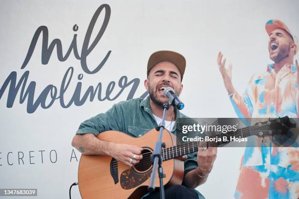 Singer Nil Moliner offers a concert at Le Tavernier Rooftop for the presentation of his new album 'Un Secreta Al Que Gritar' on October 20, 2021 in...