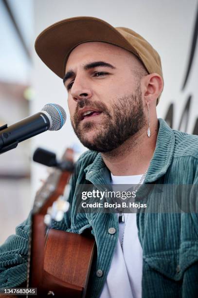 Singer Nil Moliner offers a concert at Le Tavernier Rooftop for the presentation of his new album 'Un Secreta Al Que Gritar' on October 20, 2021 in...