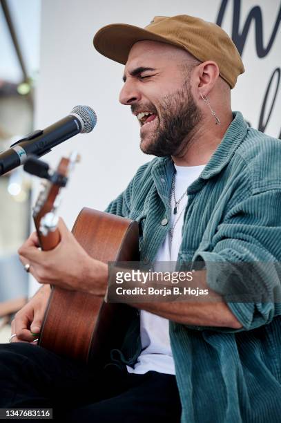 Singer Nil Moliner offers a concert at Le Tavernier Rooftop for the presentation of his new album 'Un Secreta Al Que Gritar' on October 20, 2021 in...