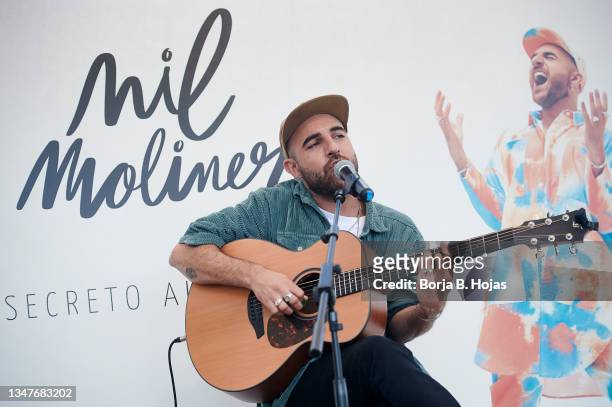 Singer Nil Moliner offers a concert at Le Tavernier Rooftop for the presentation of his new album 'Un Secreta Al Que Gritar' on October 20, 2021 in...
